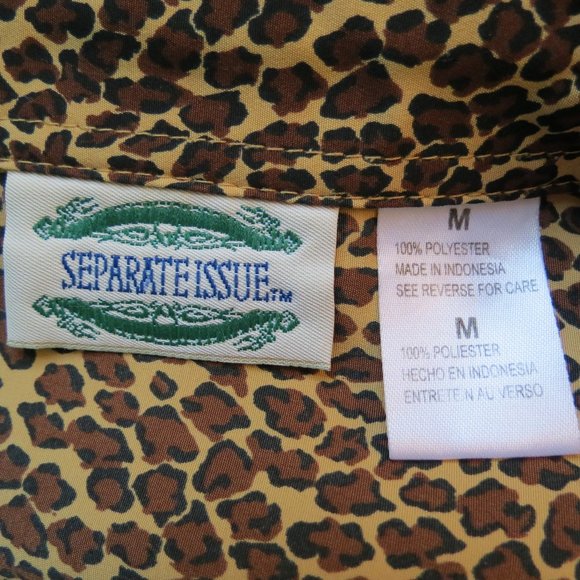 Vintage 90s Womens Oversized Leopard Print Blouse - Picture 6 of 7